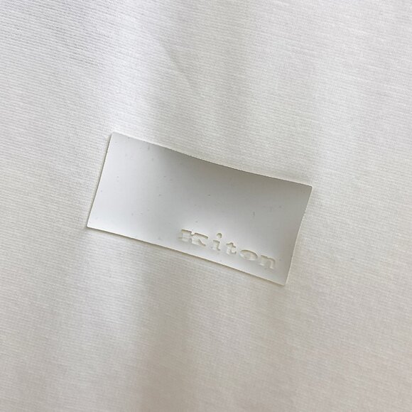 Kiton White Simple Round Neck T-Shirt - Picture 3 of 8